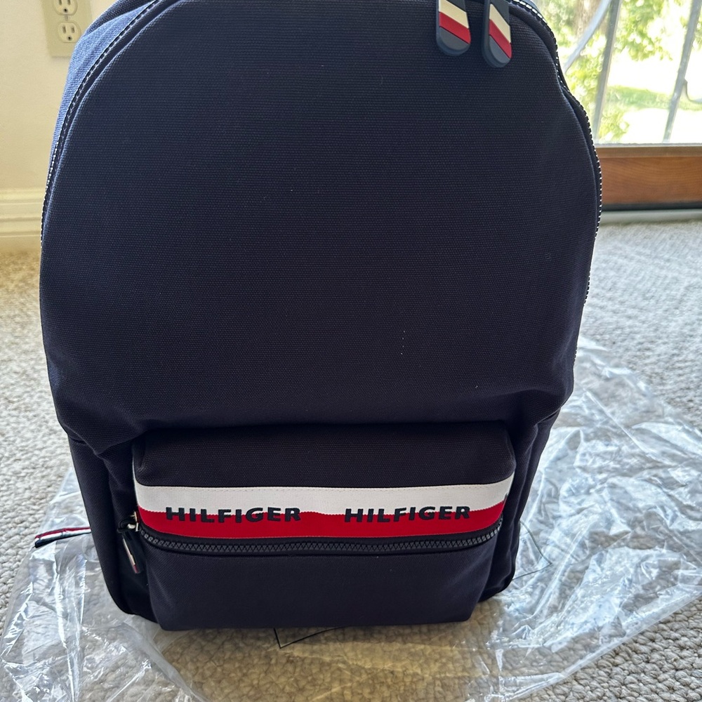 Tommy Hilfiger Black Backpack Sleek Design